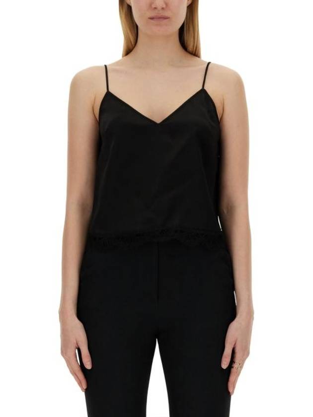 V-Neck Thin Strap Sleeveless Black - ALEXANDER MCQUEEN - BALAAN 1