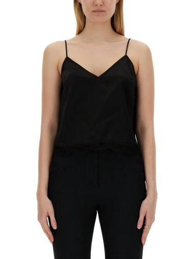 V-Neck Thin Strap Sleeveless Black - ALEXANDER MCQUEEN - BALAAN 1