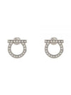 Gancini Crystal Large Earrings Silver - SALVATORE FERRAGAMO - BALAAN 2