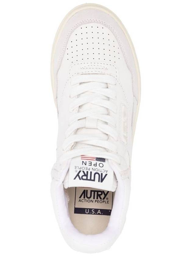 open suede mid mid low top sneakers white - AUTRY - BALAAN 5