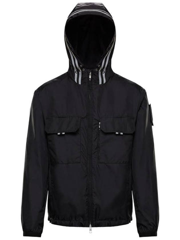 Abbe stripe detail hooded zip up black - MONCLER - BALAAN 1