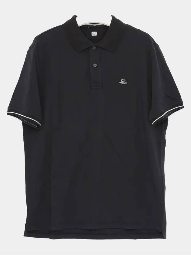 Logo Patch Polo Shirt Black - CP COMPANY - BALAAN 4