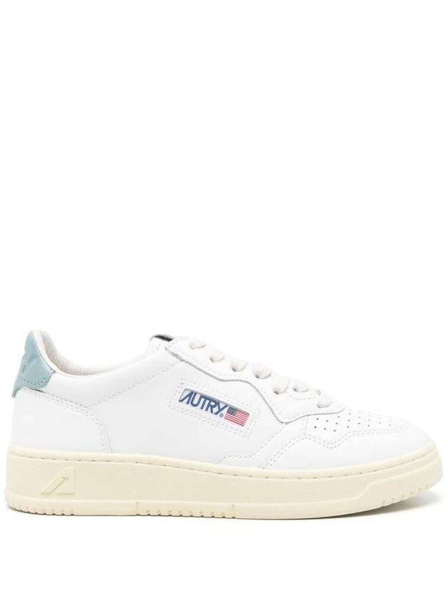 Autry Medalist Low Sneakers In White And Light Blue Leather Shoes - AUTRY - BALAAN 1