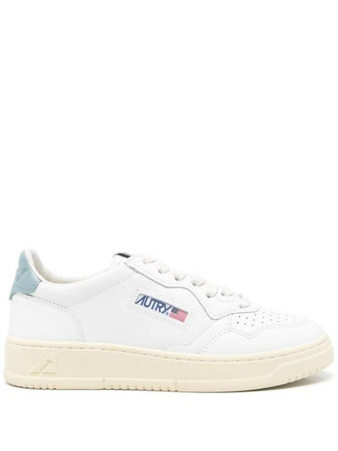 Autry Medalist Low Sneakers In White And Light Blue Leather Shoes - AUTRY - BALAAN 1