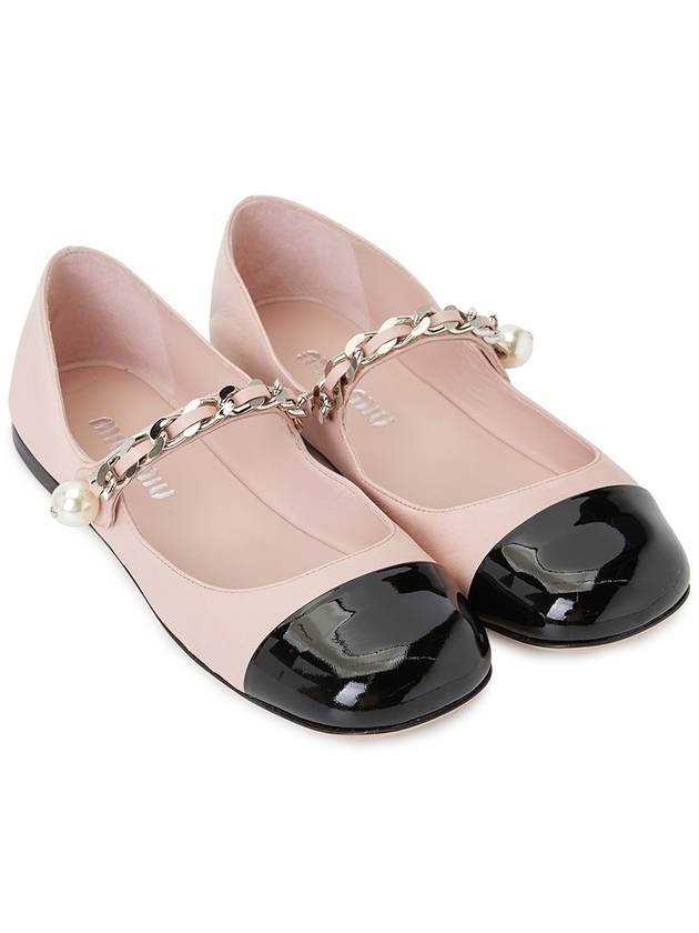 Women's Leather Ballerina Flats Pink - MIU MIU - BALAAN 4