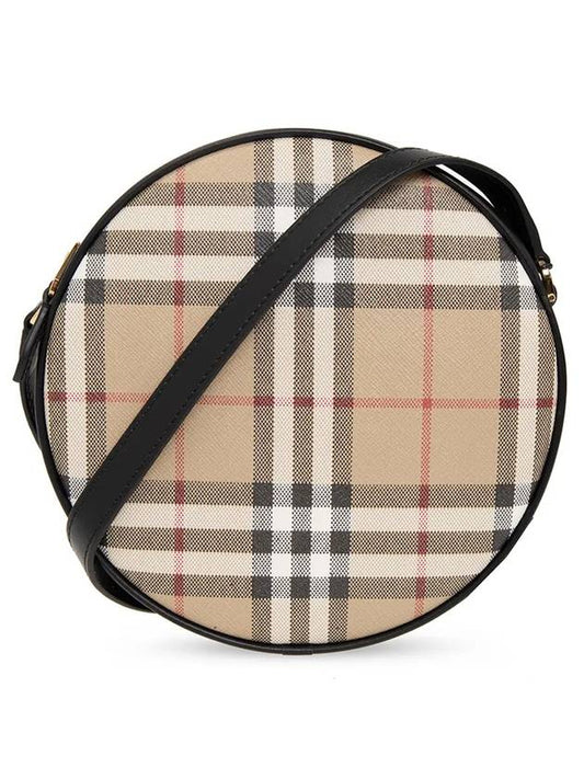 Lewis Check Pattern Round Cross Bag Beige - BURBERRY - BALAAN.