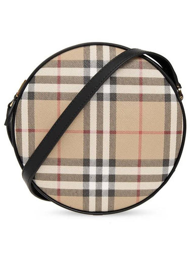 Lewis Check Pattern Round Cross Bag Beige - BURBERRY - BALAAN 1