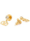 Metal Swarovski Crystal V Logo Earrings Gold - VALENTINO - BALAAN 7