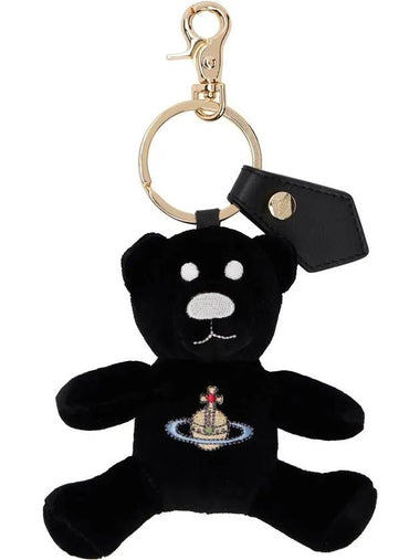 Embroidered Logo Teddy Bear Keyring Black - VIVIENNE WESTWOOD - BALAAN 1