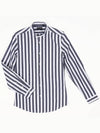 Blue Striped Cotton Long Sleeve Southern Shirt SH135 - IKALOOOK - BALAAN 3