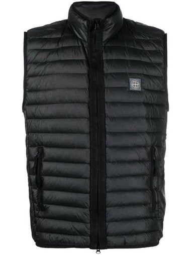 Men's Logo Patch Puffer Vest Black - STONE ISLAND - BALAAN 1