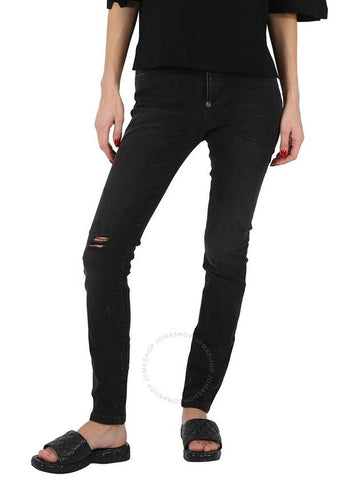 Philipp Plein Ladies Black High Waisted Distressed Jeans, Waist Size 26 - PHILIPP PLEIN - BALAAN 1