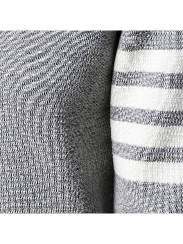 4-Bar Milano Stitch Crew Neck Knit Top Light Grey - THOM BROWNE - BALAAN 5