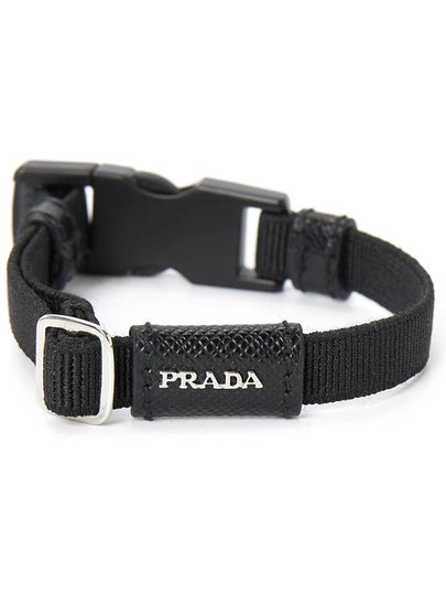 Elasticized Release Buckle Bracelet Black - PRADA - BALAAN 2