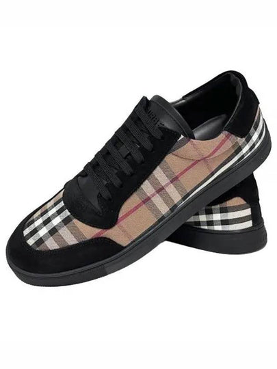 Vintage Check Cotton Suede Low Top Sneakers Brown - BURBERRY - BALAAN 2