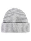 Logo Patch Knit Beanie Grey - GANNI - BALAAN 3