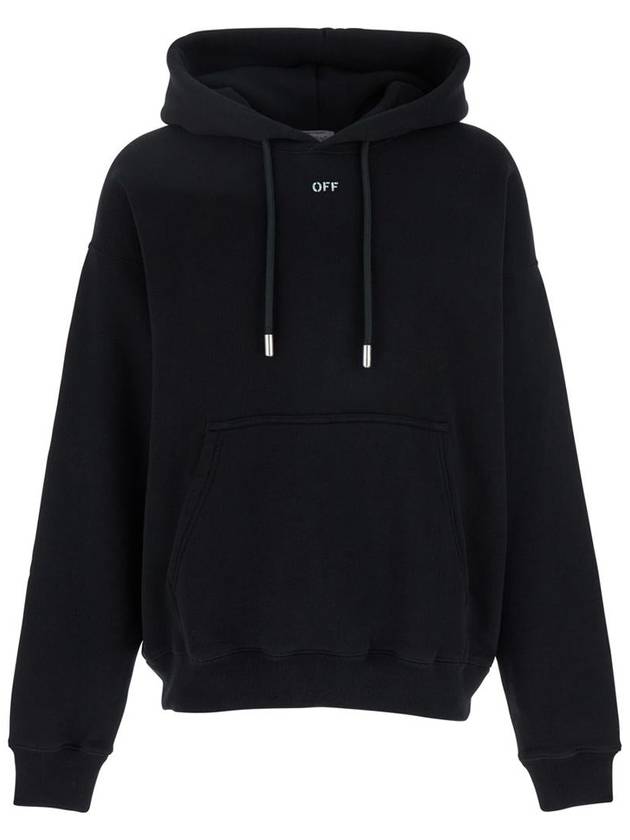 'Vibe Arrow Skate' Black Hoodie With Drawstring Hood And Maxi Logo Print On The Rear In Cotton Man - OFF WHITE - BALAAN 1