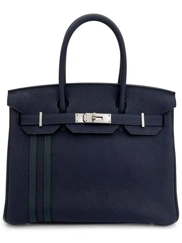 Official Birkin 30 Blue Nuit Vert Cypress Silver Medal 3HH0722 - HERMES - BALAAN 2