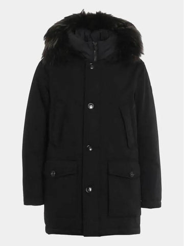 Men's fur insert down hood black padding CFWOOU0208MRUT2194 100 - WOOLRICH - BALAAN 1