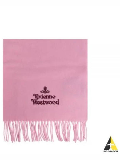 Logo Wool Fringe Muffler Pink - VIVIENNE WESTWOOD - BALAAN 2