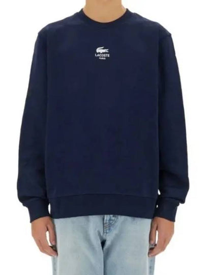 Unbrush Fleece Sweatshirt Navy Blue - LACOSTE - BALAAN 2