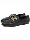 Kate Metal Logo Leather Loafers Black - TOD'S - BALAAN 2