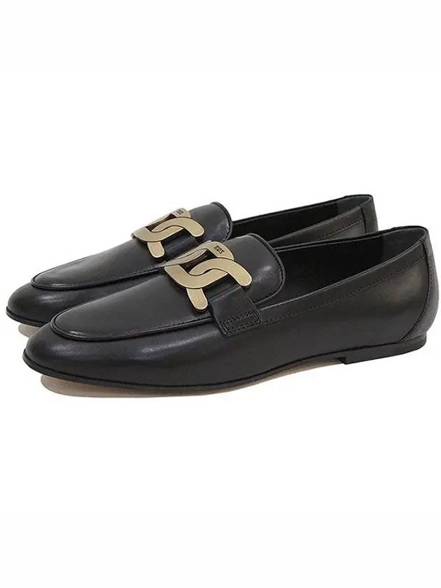 Kate Metal Logo Leather Loafers Black - TOD'S - BALAAN 2