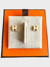 Mini Pop H Earrings Gold Gold Blanc - HERMES - BALAAN.