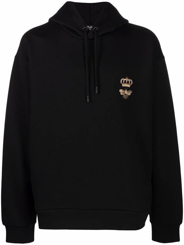 Men's Embroidery Jersey Hood Black - DOLCE&GABBANA - BALAAN 1