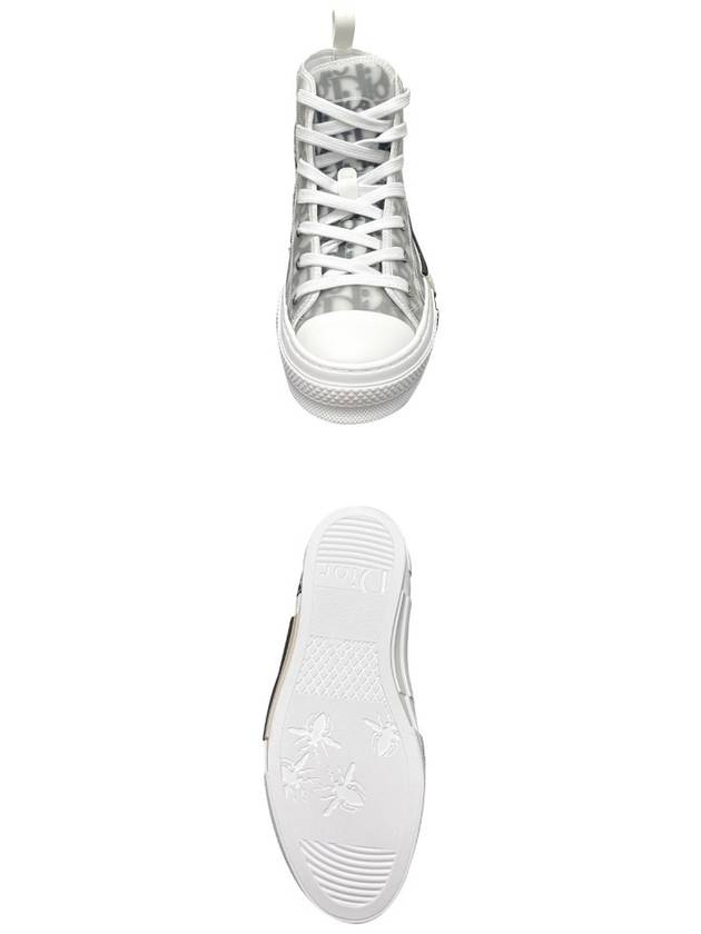 B23 Oblique Canvas High Top Sneakers White Black - DIOR - BALAAN 6