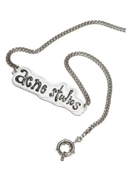 Logo Label Necklace Silver Grey - ACNE STUDIOS - BALAAN 2