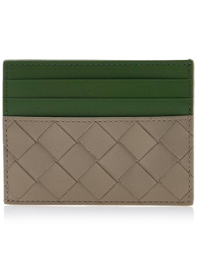 Intrecciato Two-Tone Card Wallet Travertine Parakit - BOTTEGA VENETA - BALAAN 2