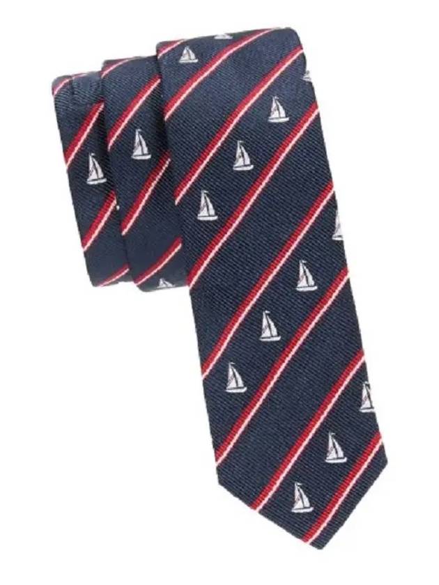 Sailboat Striped Silk Twill Tie MNL001A F0388 - THOM BROWNE - BALAAN 3