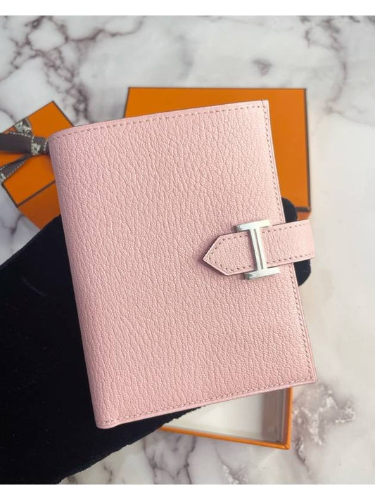 Bean Compact Wallet Goat Skin Rose Sakura - HERMES - BALAAN 1