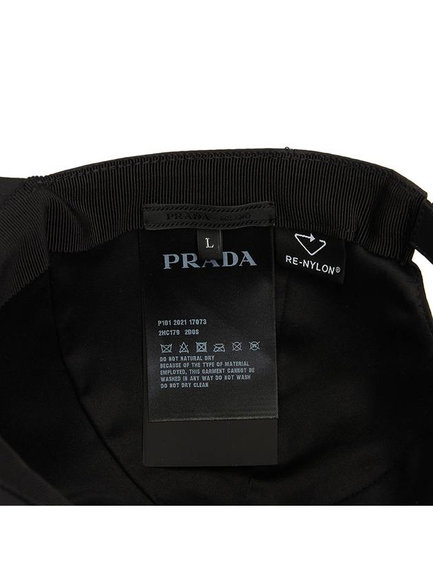 Re-Nylon Triangle Logo Bucket Hat Black - PRADA - BALAAN 8