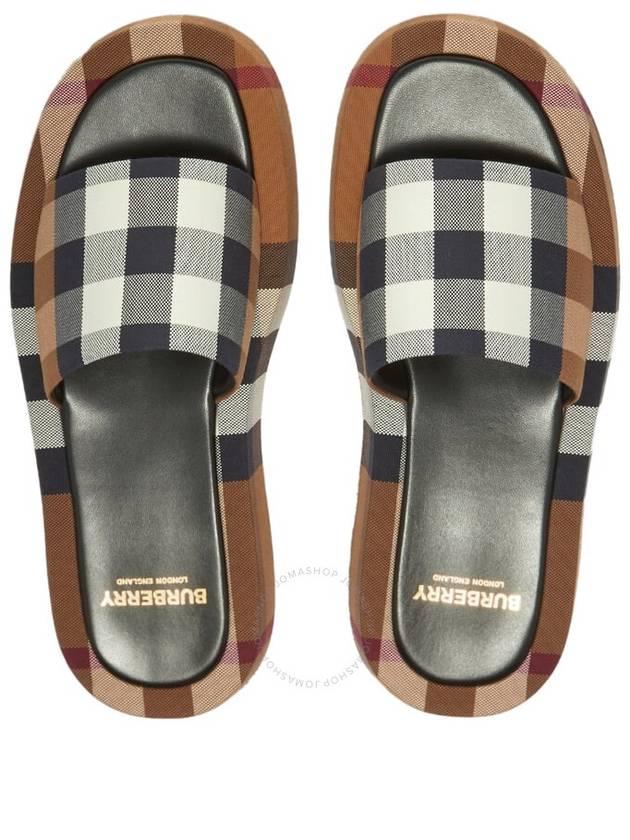 Check Stripe Slippers Brown - BURBERRY - BALAAN 4