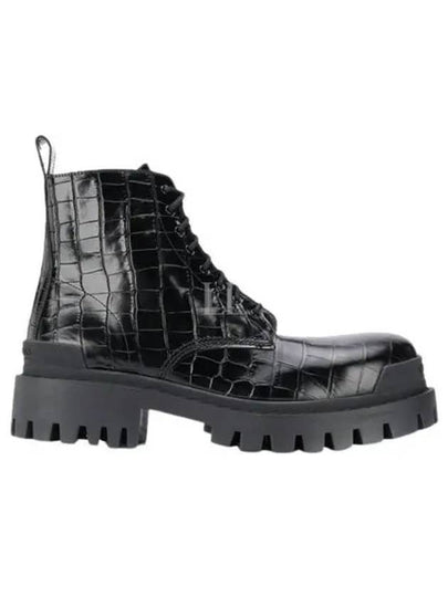 Strike Crocodile Embossed Walker Boots Black - BALENCIAGA - BALAAN 2