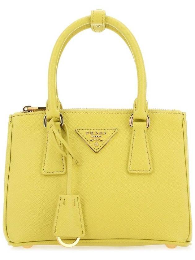 Galleria Saffiano Leather Mini Tote Bag Yellow - PRADA - BALAAN 1