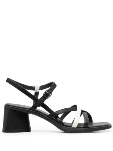 Twins Leather Sandal Heels White Black - CAMPER - BALAAN 1