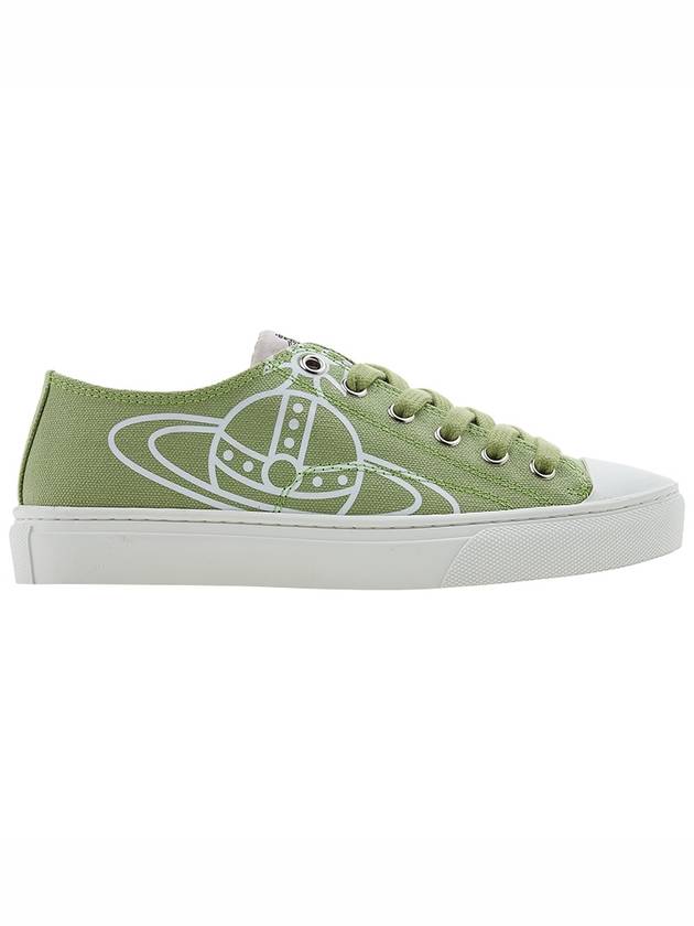 Plimsoll 20 logo canvas low-top sneakers green - VIVIENNE WESTWOOD - BALAAN.