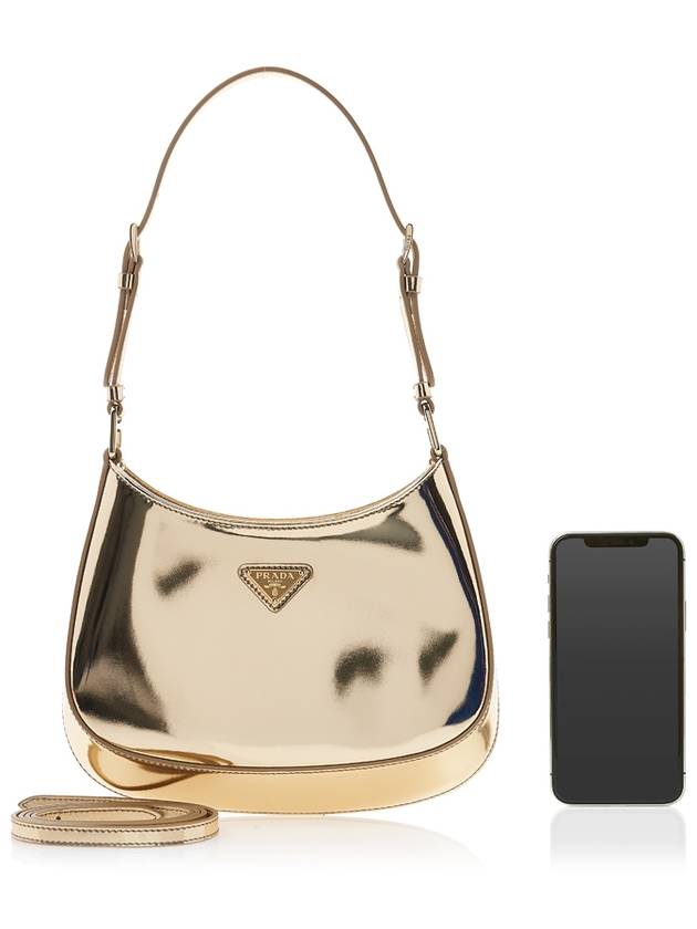 Cleo Brushed Shoulder Bag Gold - PRADA - BALAAN 8