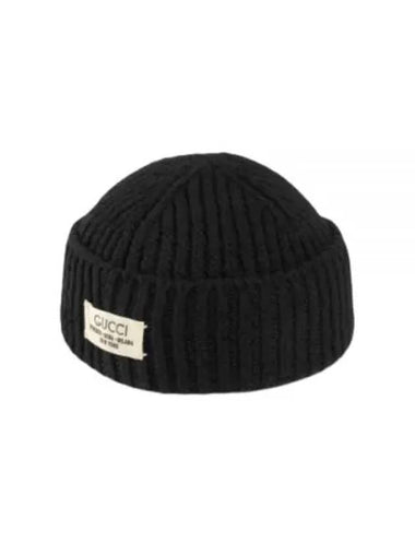 759059 4GAG4 1000 Rib Wool Label Hat - GUCCI - BALAAN 1