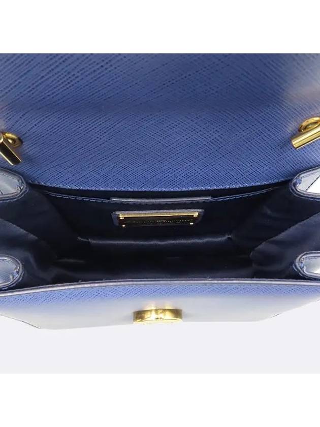 Ferragamo 21 E479 Navy Saffiano GINNY Gini Barra Gold Logo Mini Chain Flap Crossbody Bag - SALVATORE FERRAGAMO - BALAAN 6