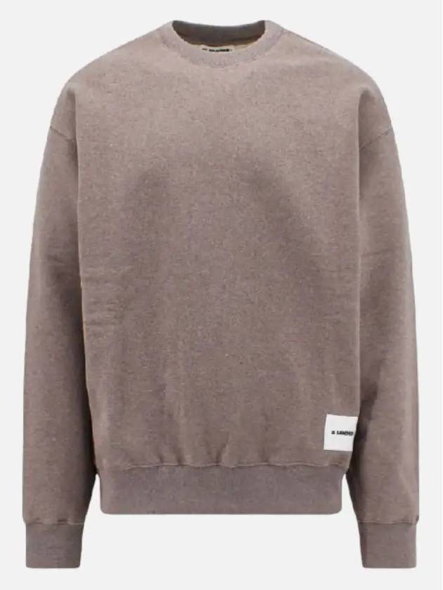 Logo Patch Crew Neck Oversized Sweatshirt Brown - JIL SANDER - BALAAN 4