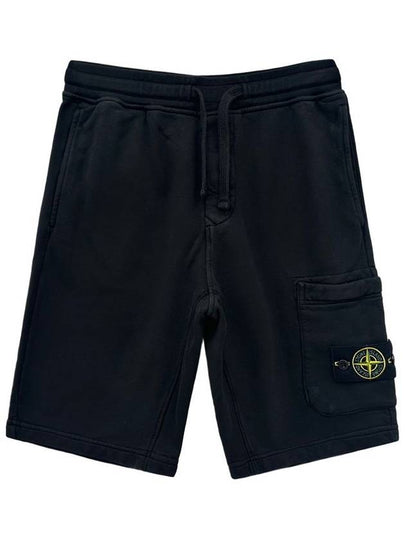 Fleece Bermuda Shorts Black - STONE ISLAND - BALAAN 2