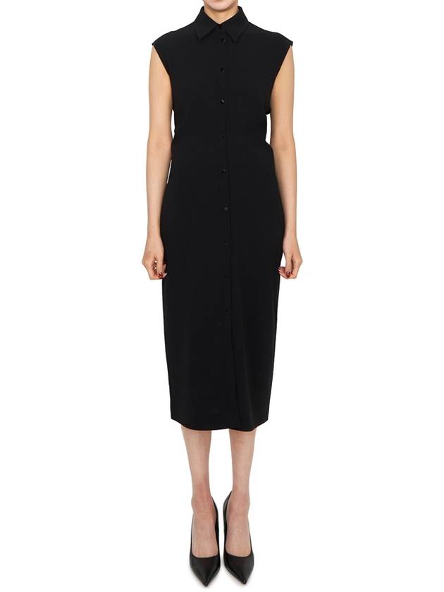 Sughero Collar Sleeveless Midi Dress Black - MAX MARA - BALAAN 1