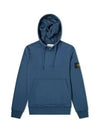 Wappen Patch Garment Dyed Hoodie Blue - STONE ISLAND - BALAAN 2