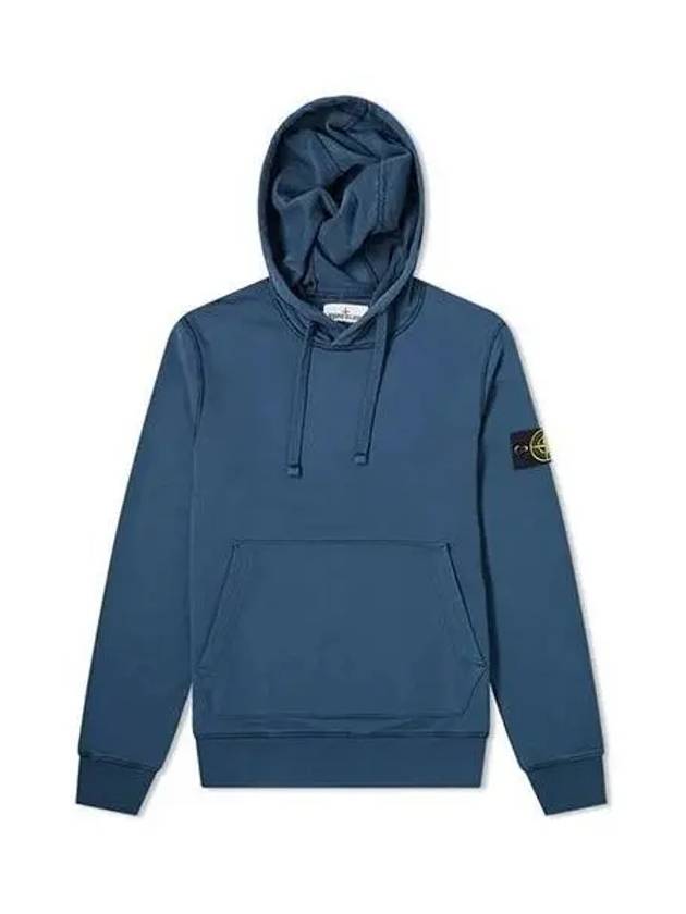 Wappen Patch Garment Dyed Hoodie Blue - STONE ISLAND - BALAAN 2