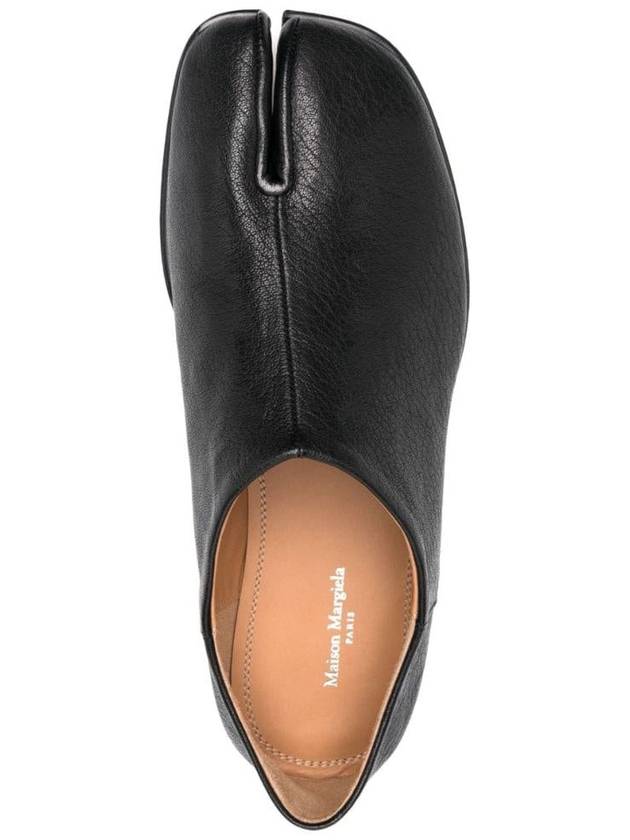 Tabi Babouche Leather Slippers Black - MAISON MARGIELA - BALAAN 5