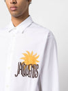 Men's La Chemise Baou Sun Embroidered Logo Long Sleeve Shirt White - JACQUEMUS - BALAAN 5